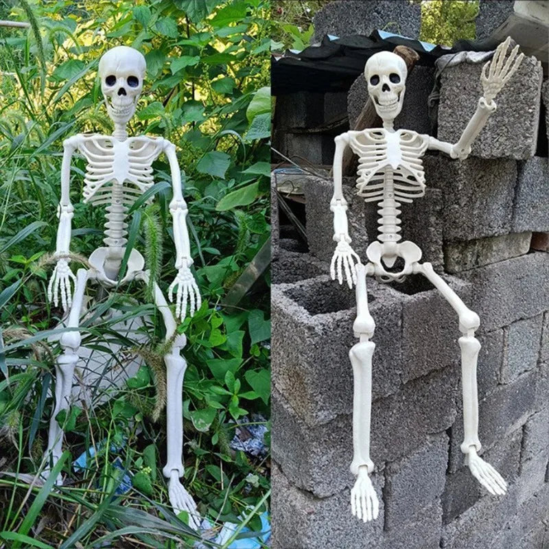 Ruchomy Szkielet Halloween 40 cm – Dekoracja Horror, Czaszka, Straszny Rekwizyt do Domu i Nawiedzonego Domu