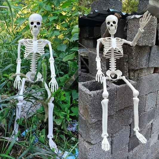 Ruchomy Szkielet Halloween 40 cm – Dekoracja Horror, Czaszka, Straszny Rekwizyt do Domu i Nawiedzonego Domu