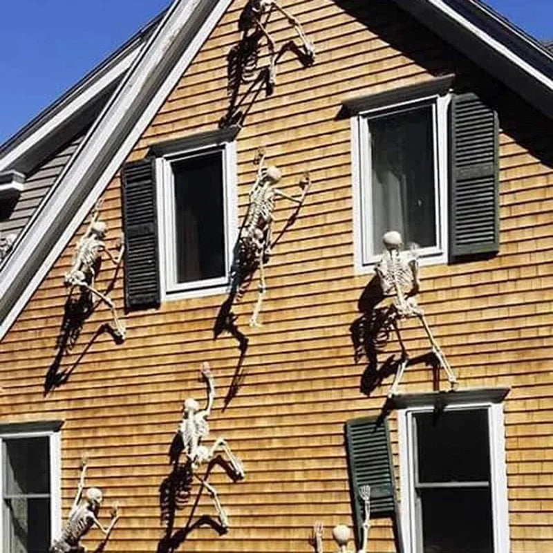 Ruchomy Szkielet Halloween 40 cm – Dekoracja Horror, Czaszka, Straszny Rekwizyt do Domu i Nawiedzonego Domu