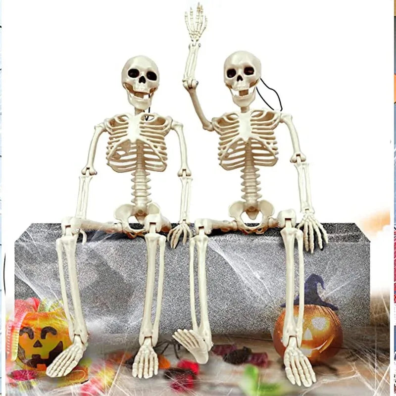 Ruchomy Szkielet Halloween 40 cm – Dekoracja Horror, Czaszka, Straszny Rekwizyt do Domu i Nawiedzonego Domu