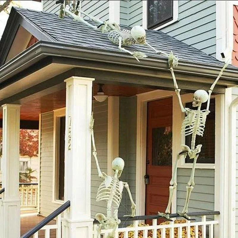 Ruchomy Szkielet Halloween 40 cm – Dekoracja Horror, Czaszka, Straszny Rekwizyt do Domu i Nawiedzonego Domu